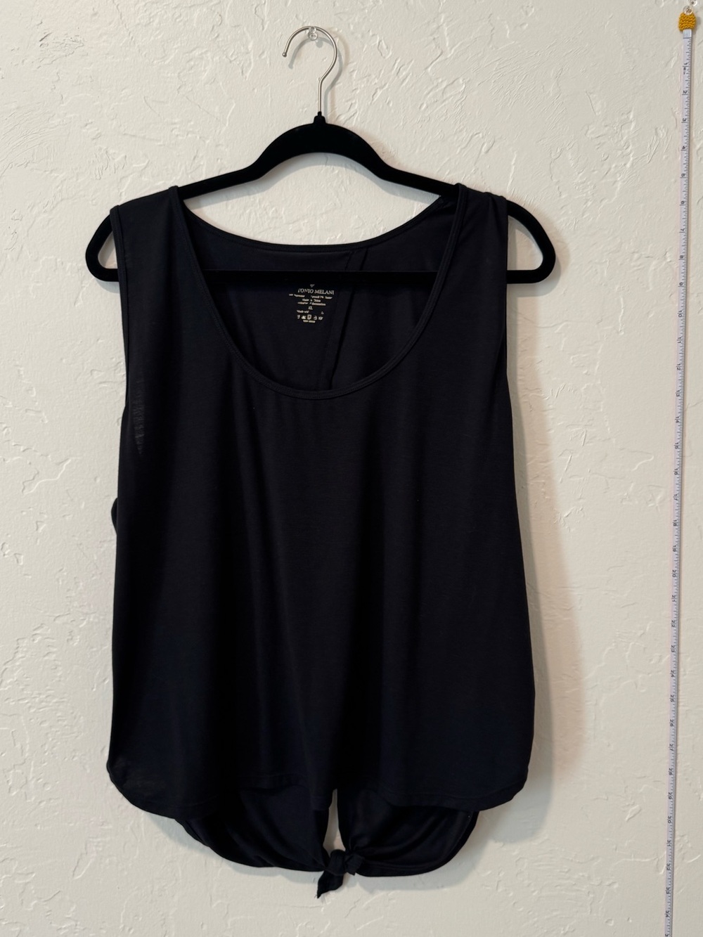 ANTONIO MELANI Black Knot-Front Sleeveless Tank